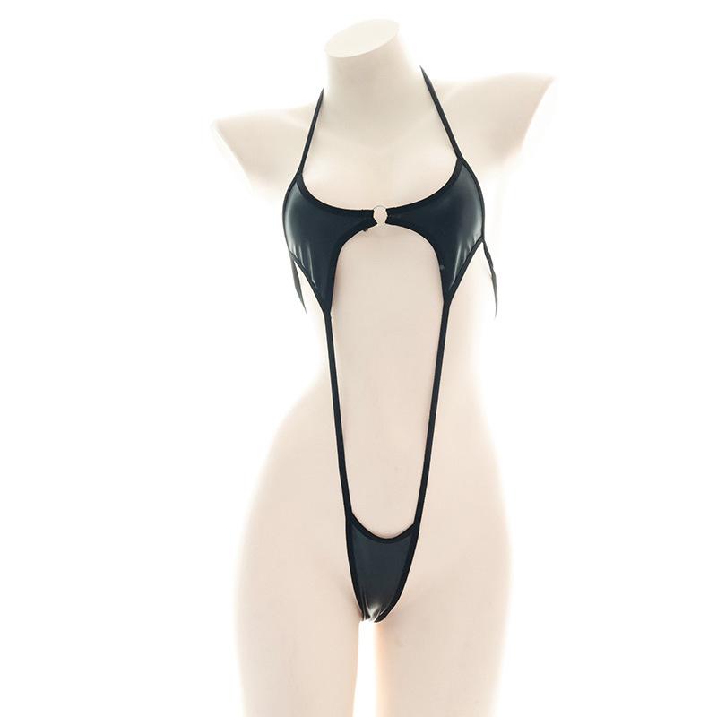 Leather Bikini Strappy Halterneck Underwear Cosplay Costume