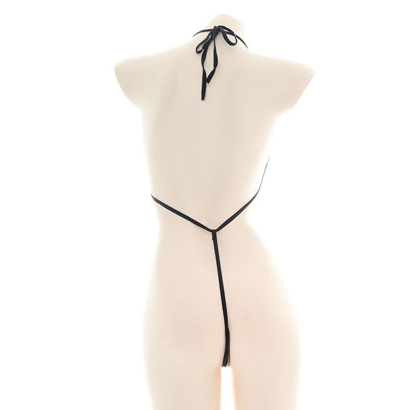 Leather Bikini Strappy Halterneck Underwear Cosplay Costume