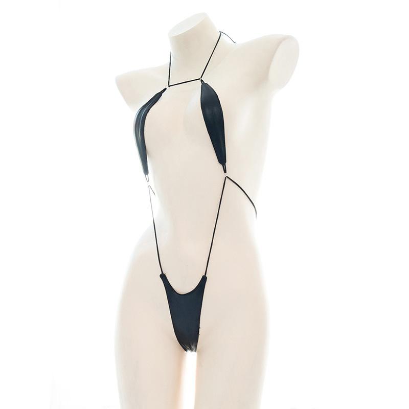Leather Sexy Straps One Piece Bikini Cosplay Costume