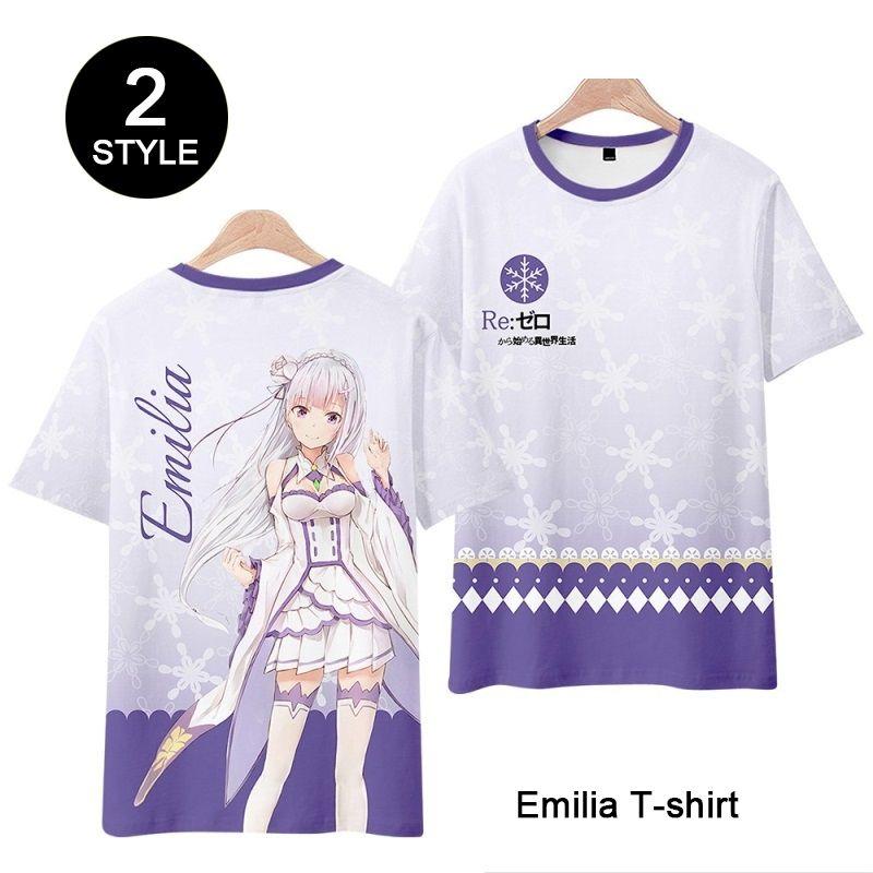 Life In A Different World From Zero Emilia T-shirt Cosplay Costume