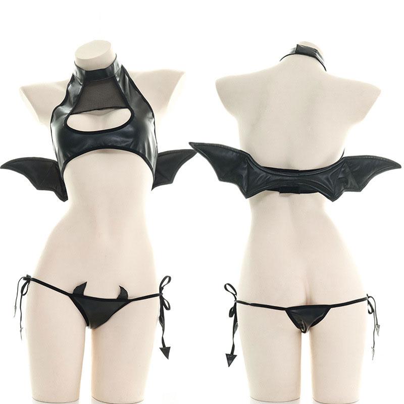 Little Devil Sexy Lingerie Black Suit Cosplay Costume