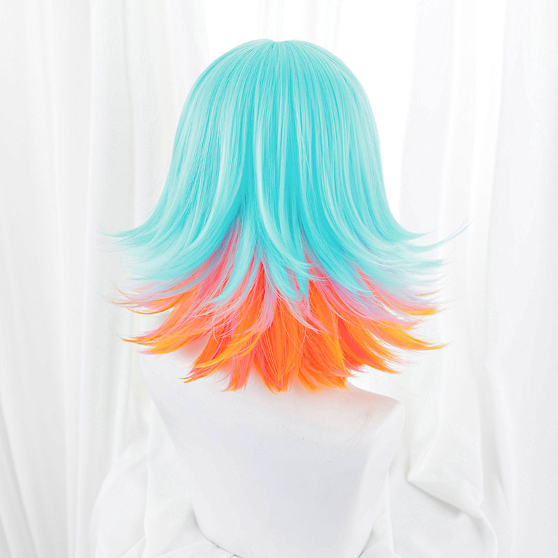 LOL KDA Neeko Cosplay Wigs Bule Mixed Organe Wigs