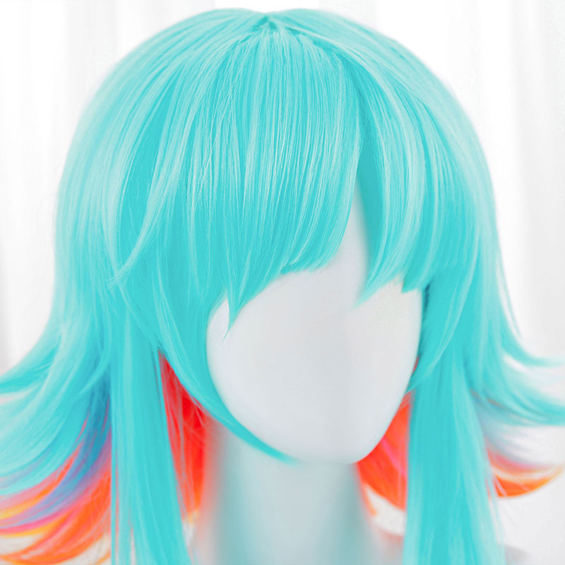 LOL KDA Neeko Cosplay Wigs Bule Mixed Organe Wigs