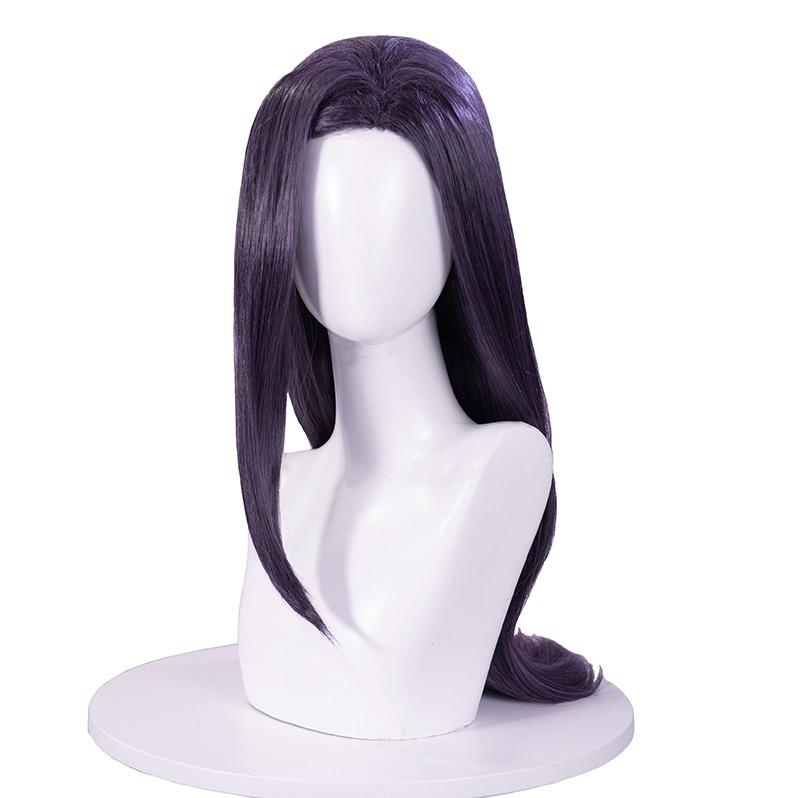 Anime LOL Arcane Caitlyn Plicewoman Purple Long Straight Cosplay Wigs