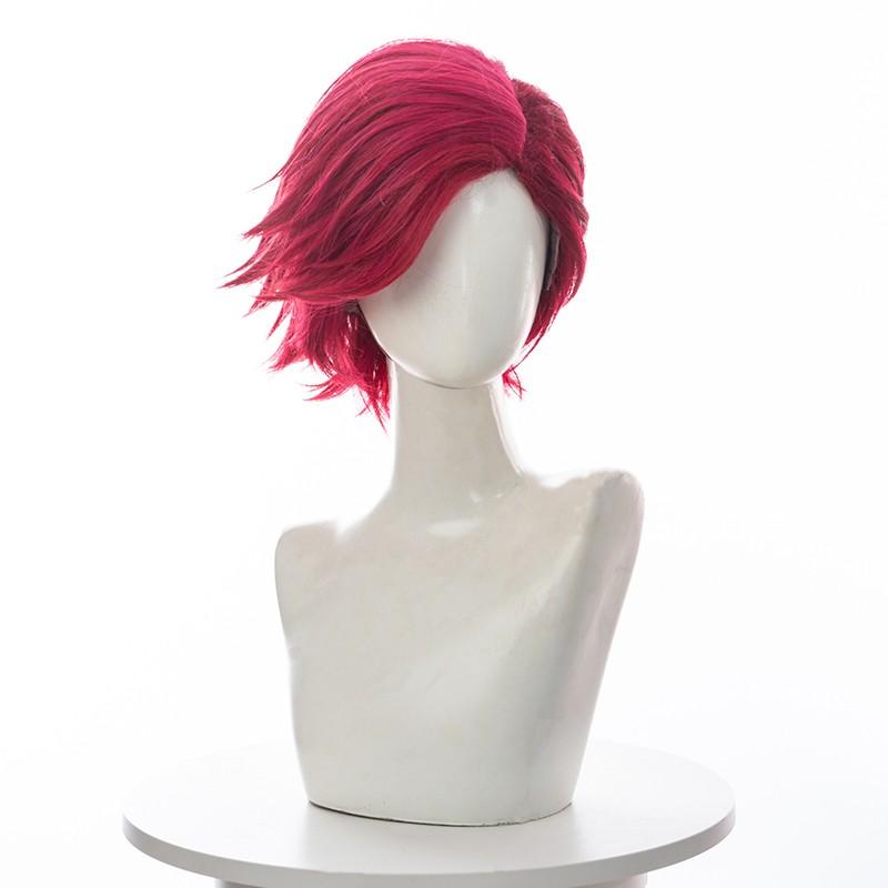 Anime LOL Arcane Vi Rose Red Short Cosplay Wigs
