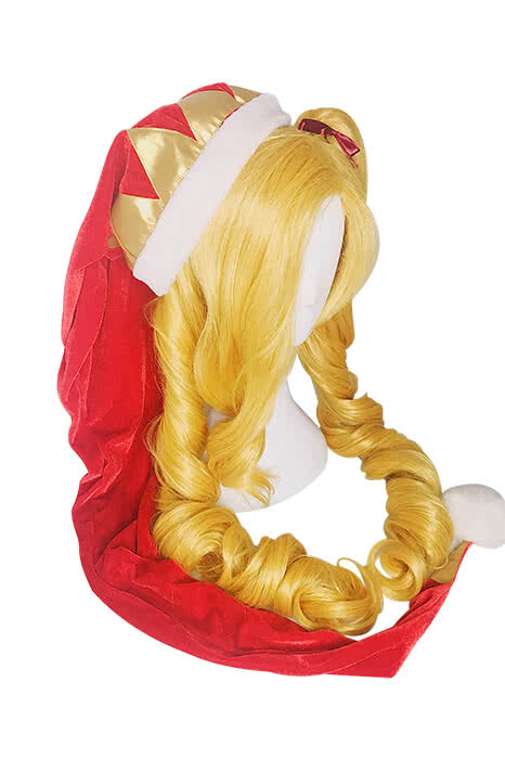 LOL Christmas Jinx Game Cosplay Wigs Long Gloden Woman Wigs