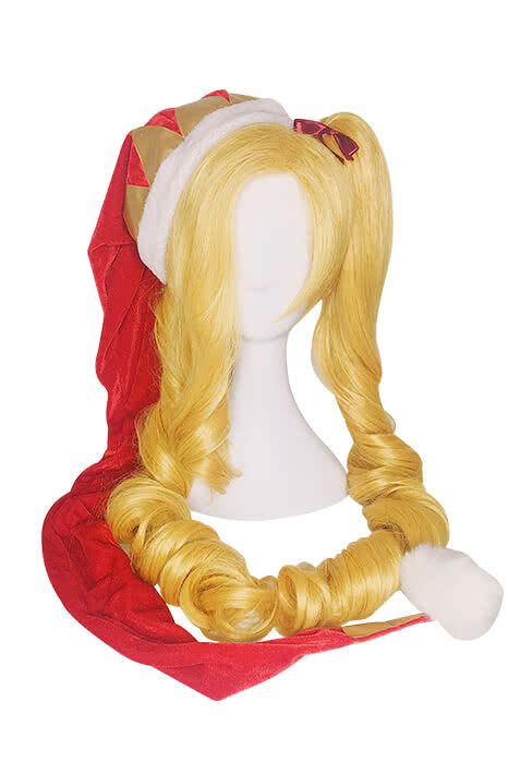 LOL Christmas Jinx Game Cosplay Wigs Long Gloden Woman Wigs