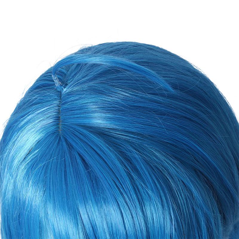 LOL Gwen Blue Gradient Ponytail  Wavy Long Cosplay Wigs