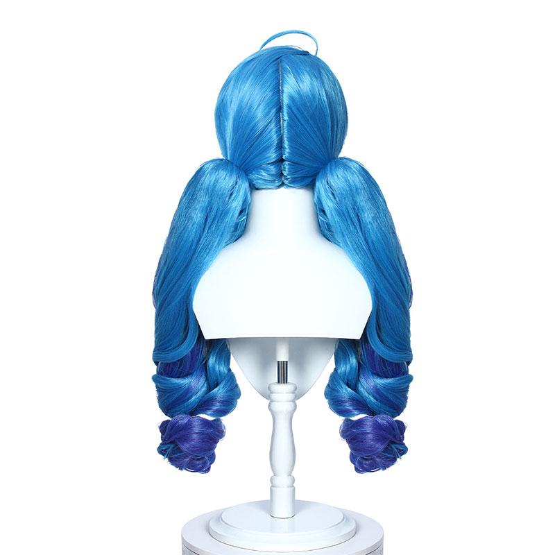 LOL Gwen Blue Gradient Ponytail  Wavy Long Cosplay Wigs