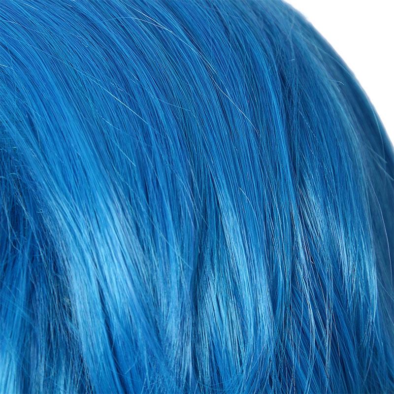 LOL Gwen Blue Gradient Ponytail  Wavy Long Cosplay Wigs