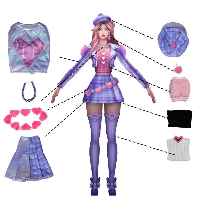 LOL Heartache & Heartthrob Caitlyn Cosplay Costume