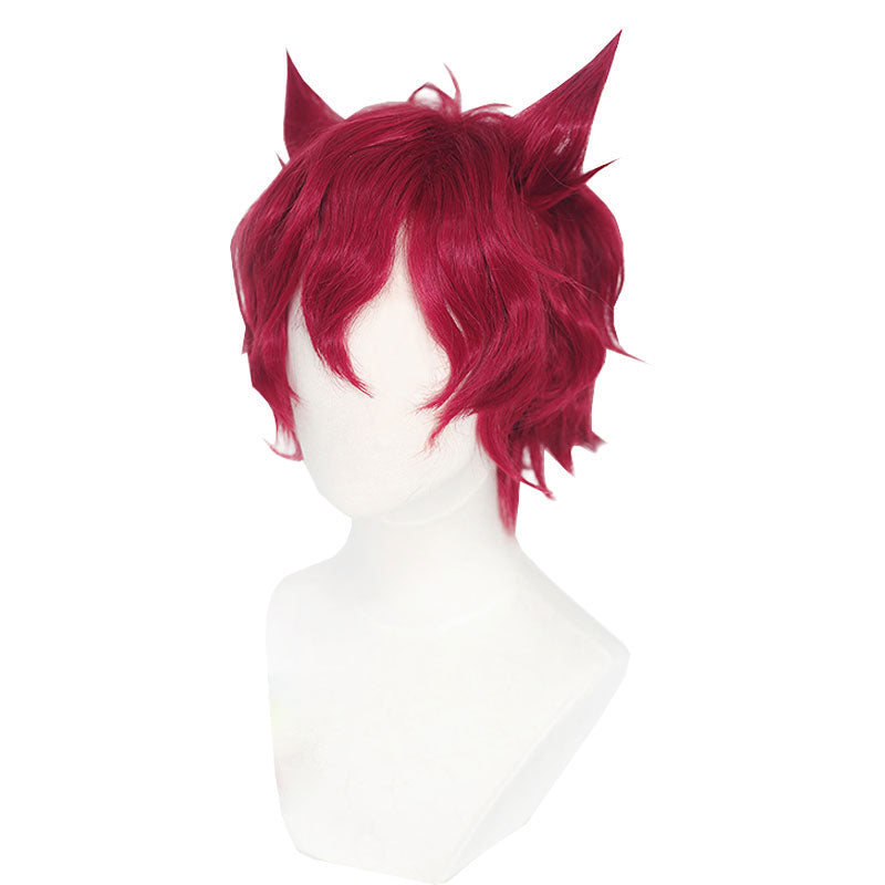 League Of Legends LOL Heartsteel Sett Wine Red Curly Cosplay Wigs
