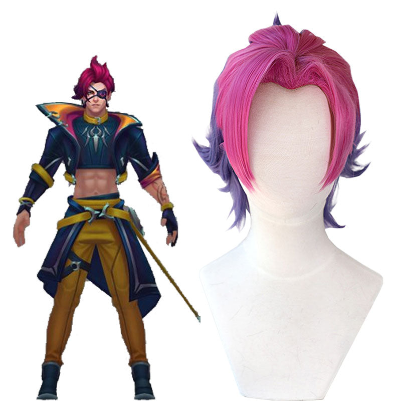 League Of Legends LOL Heartsteel Shieda Kayn Red Mixed Purple Cosplay Wigs
