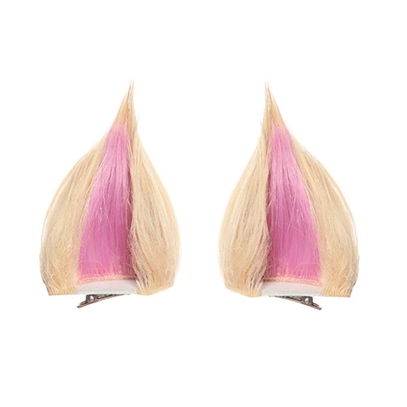 LOL KDA BADDEST Nine Tailed Fox Ahri Blond Mixed Pink Long Cosplay Wigs