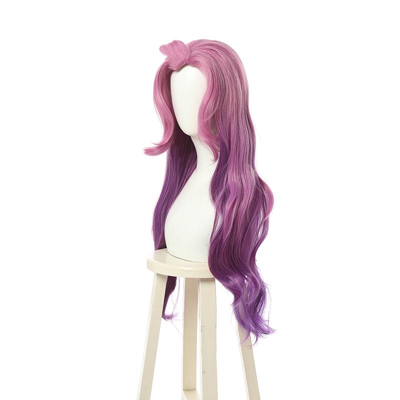 LOL KDA BADDEST Seraphine Pink Mixed Purple Long Cosplay Wigs