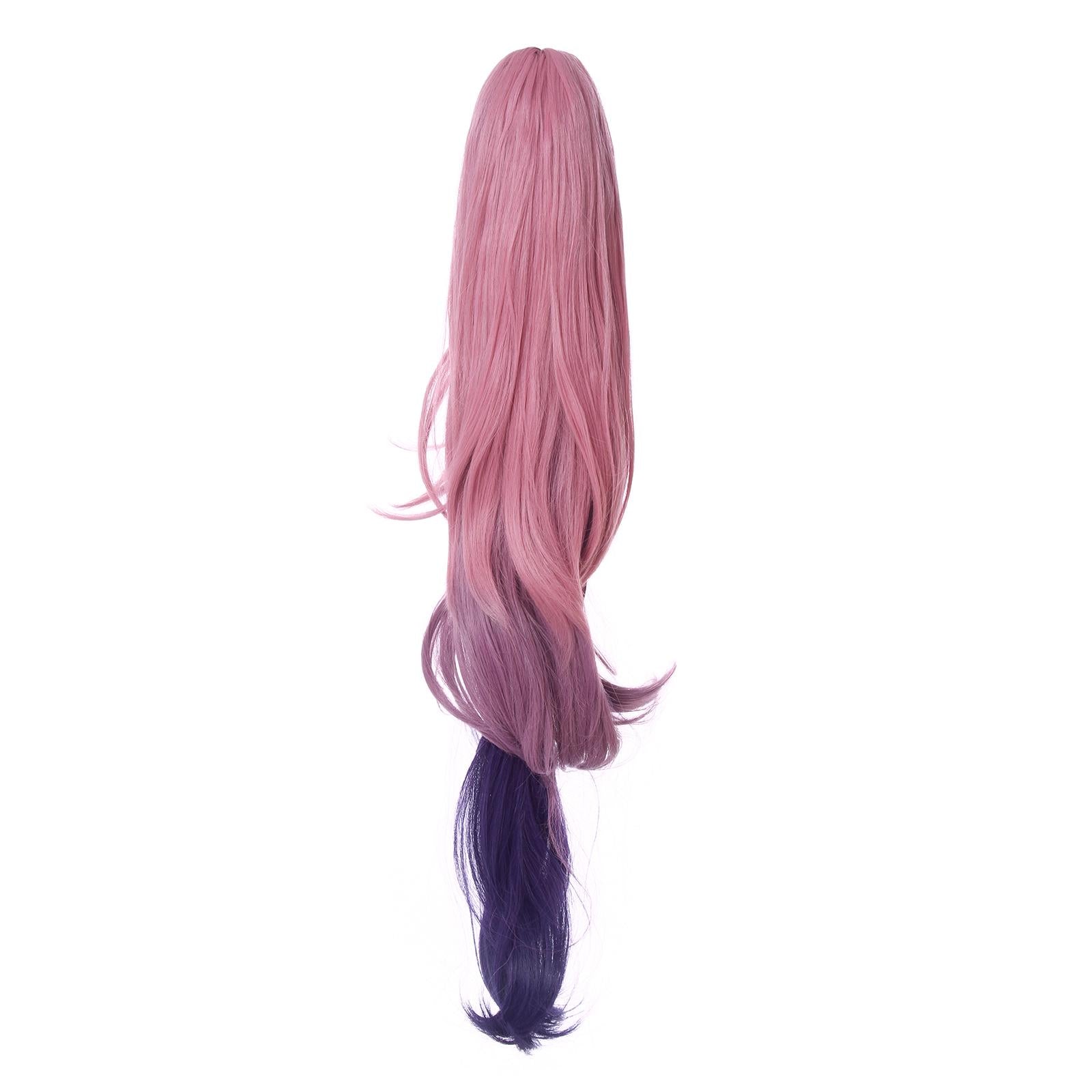 LOL KDA BADDEST Seraphine Pink Mixed Purple Long Ponytail Cosplay Wigs