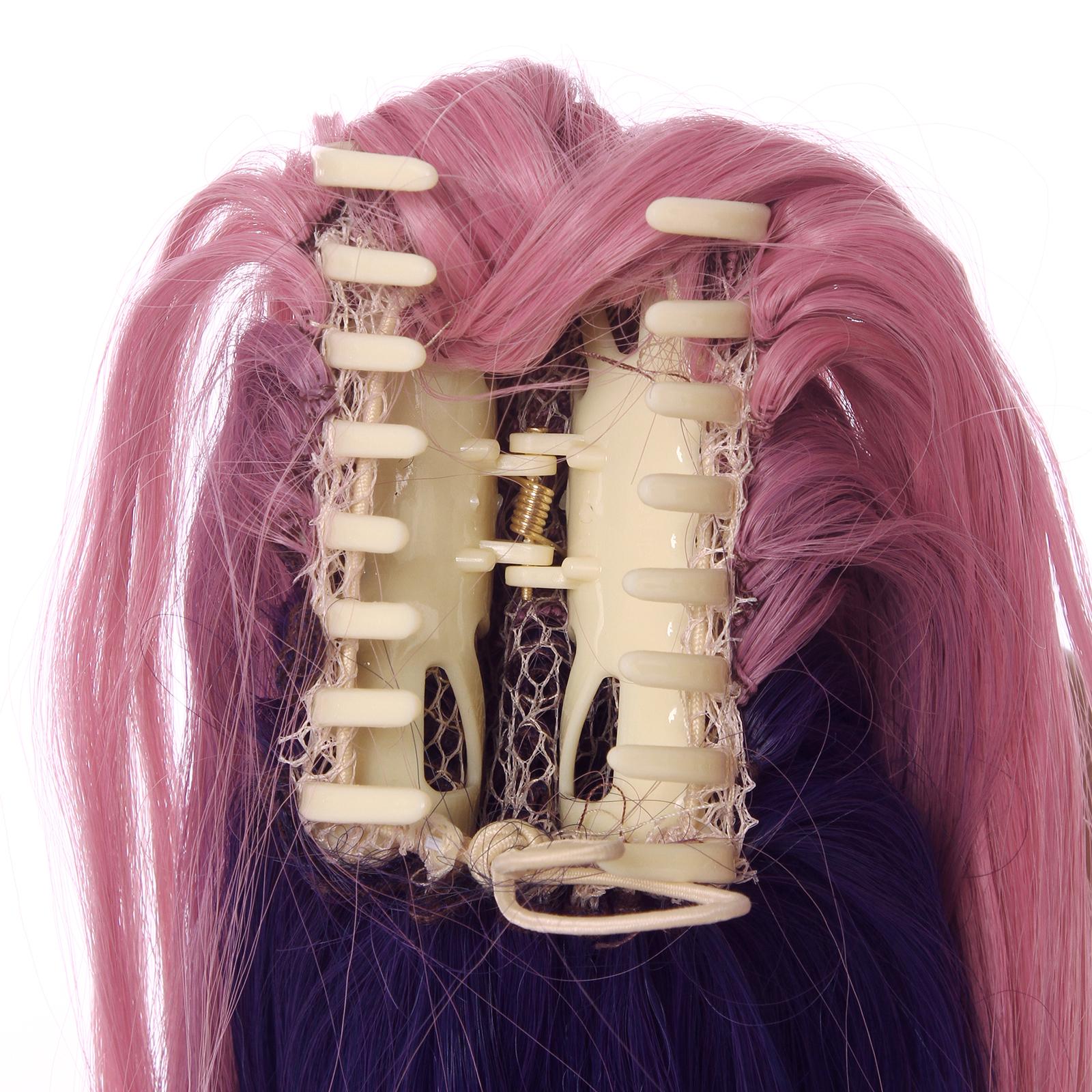 LOL KDA BADDEST Seraphine Pink Mixed Purple Long Ponytail Cosplay Wigs