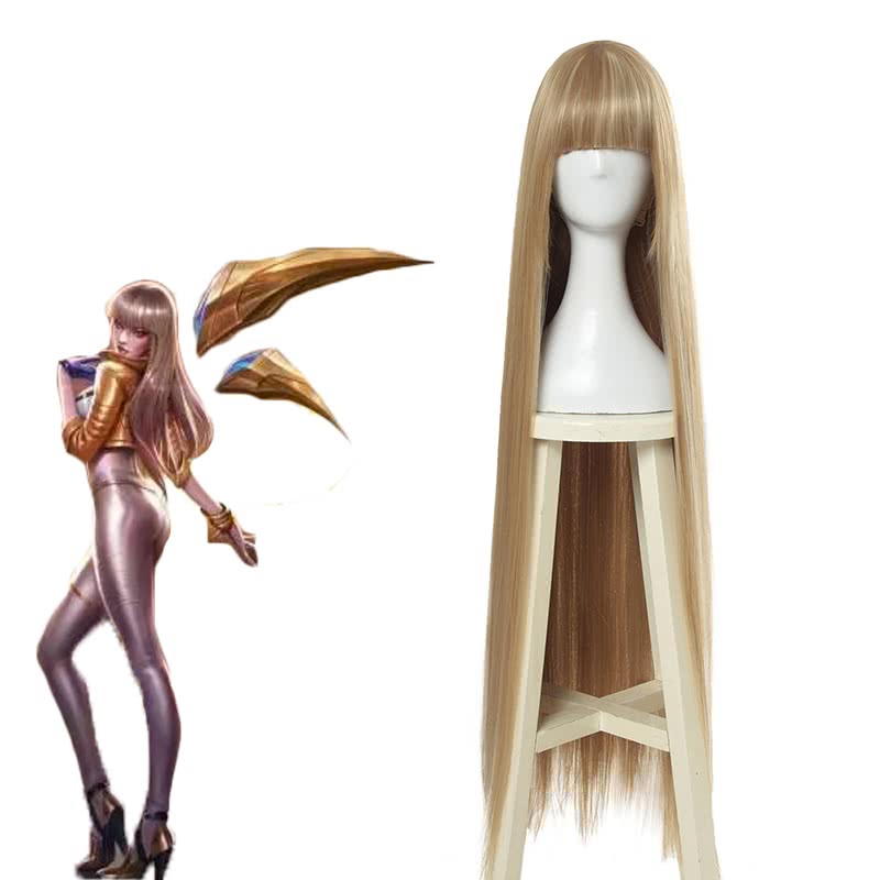 LOL KDA Kai'sa Long Straight Blonde Cosplay Wigs