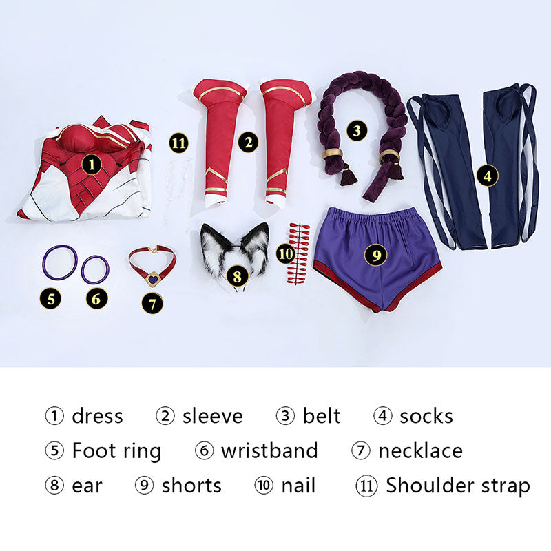 LOL League of Legends 2XKO Ahri Cosplay Costume