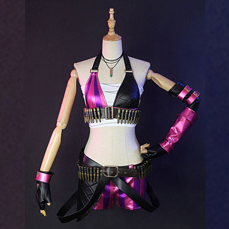 LOL Loose Cannon Jinx Sexy Uniform Made Cosplay Costume