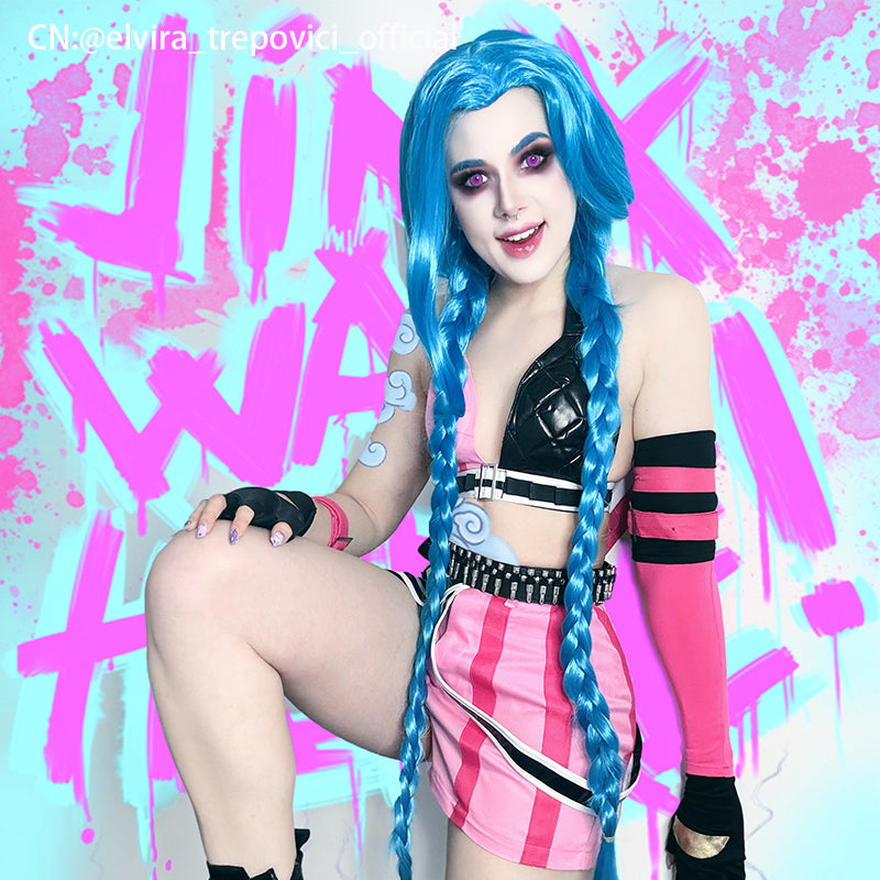 LOL Loose Cannon Jinx Sexy Uniform Made Cosplay Costume