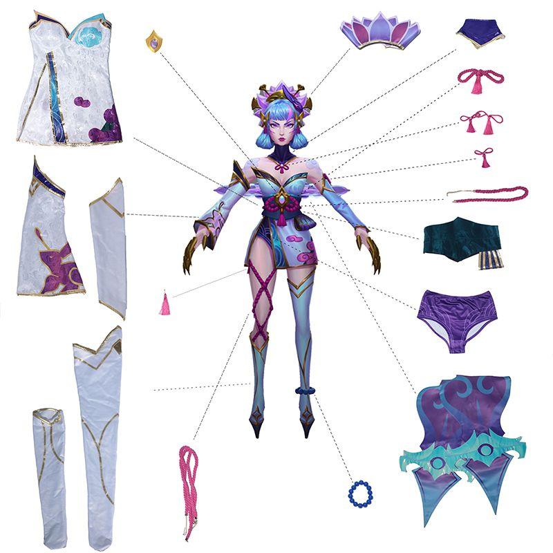 【Ready To Ship】LOL Spirit Blossom Evelynn Cosplay Costume Halloween Costume