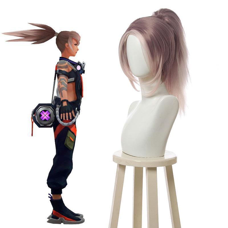 LOL True Damage Akali Gray Mixde White Ponytail Cosplay Wigs