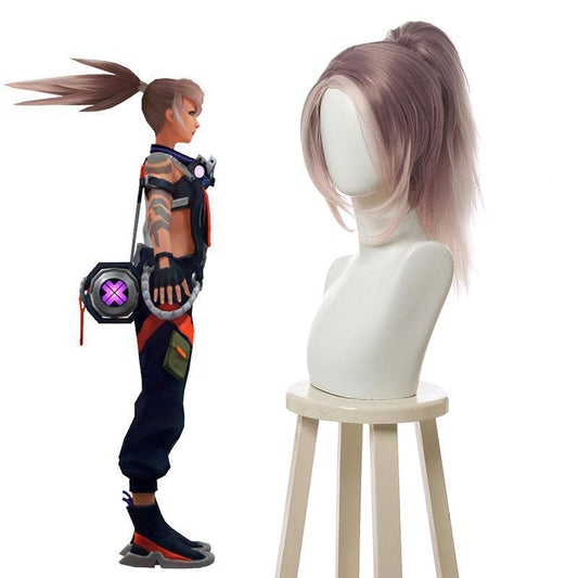 LOL True Damage Akali Gray Mixde White Ponytail Cosplay Wigs