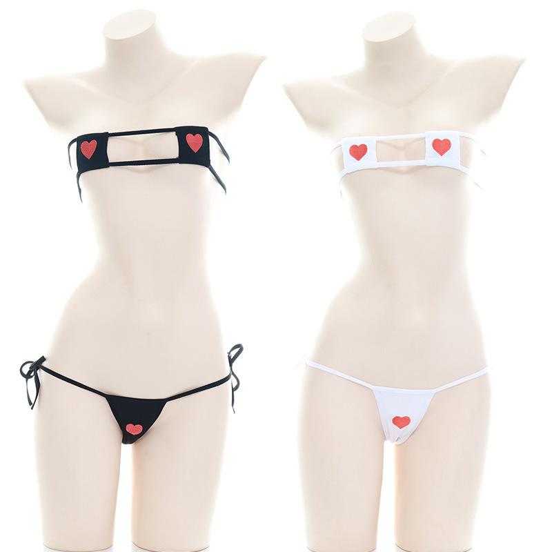 Love Embroidery Bikini Sexy 2 Colors Cosplay Costume
