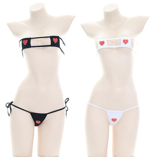 Love Embroidery Bikini Sexy 2 Colors Cosplay Costume