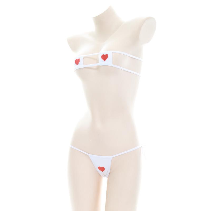 Love Embroidery Bikini Sexy 2 Colors Cosplay Costume
