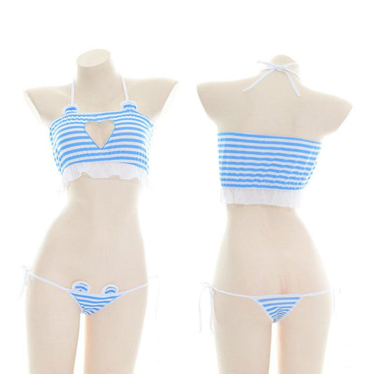 Love Hollow Striped Bikini Cosplay Costume