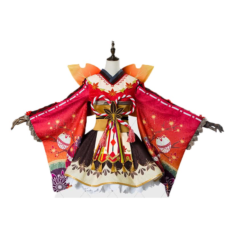 Love Live! Sunshine Aqours Kunikida Hanamaru Maple kimono Cosplay Costume