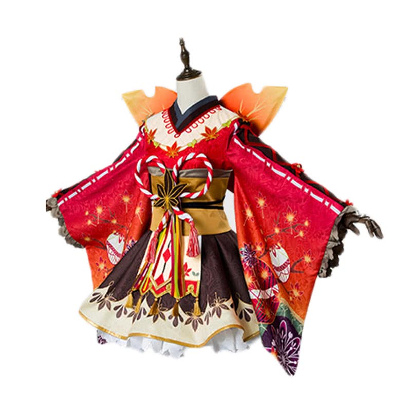 Love Live! Sunshine Aqours Kunikida Hanamaru Maple kimono Cosplay Costume