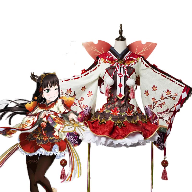 Love Live! Sunshine Aqours Kurosawa Dia Maple kimono Cosplay Costume