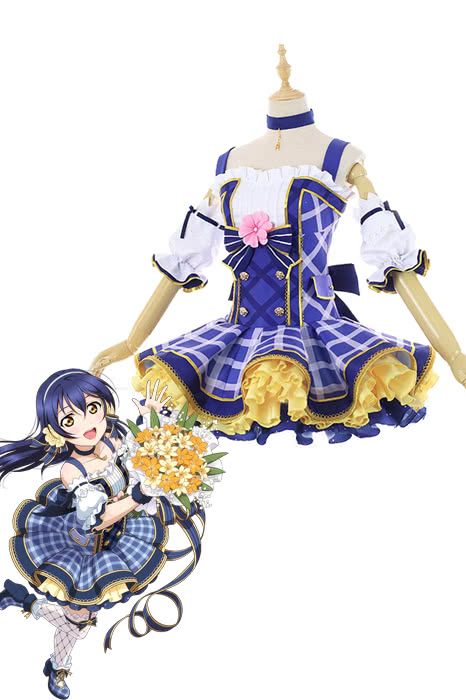 Love Live Bouquet Awaken Sonoda Umi Blue Dress Anime Cosplay Costumes