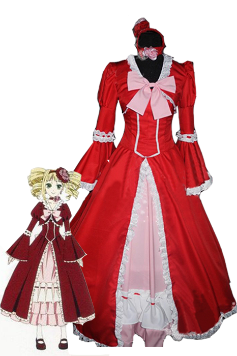 Lovely Princess Red Sweet Grace Black Bulter Elizabeth Cosplay Costume