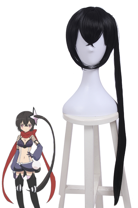 Magical Girl Raising Project Kano Sazanami Long Synthetic Black Cosplay Wigs