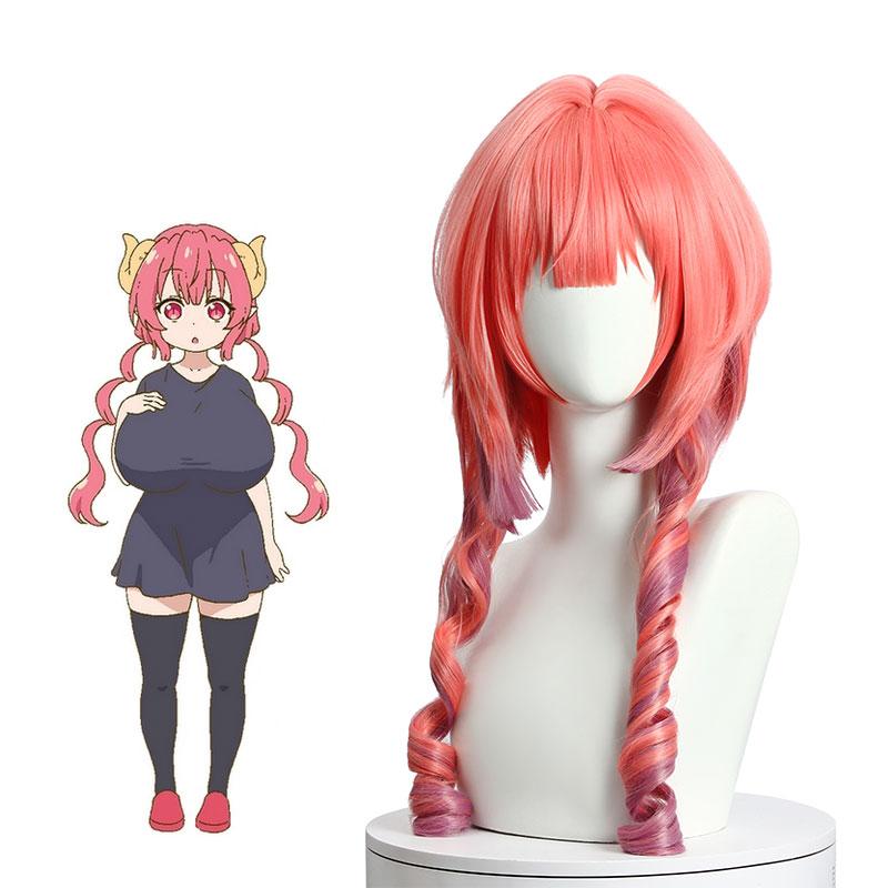 Miss Kobayashi's Dragon Maid ilulu Pink Mixed Color Cosplay Wigs