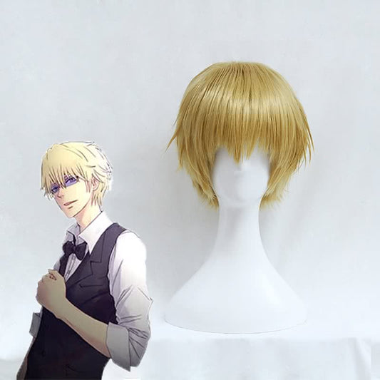 32cm Short Yellow Durarara Shizuo Heiwajima Cosplay Hair Wigs