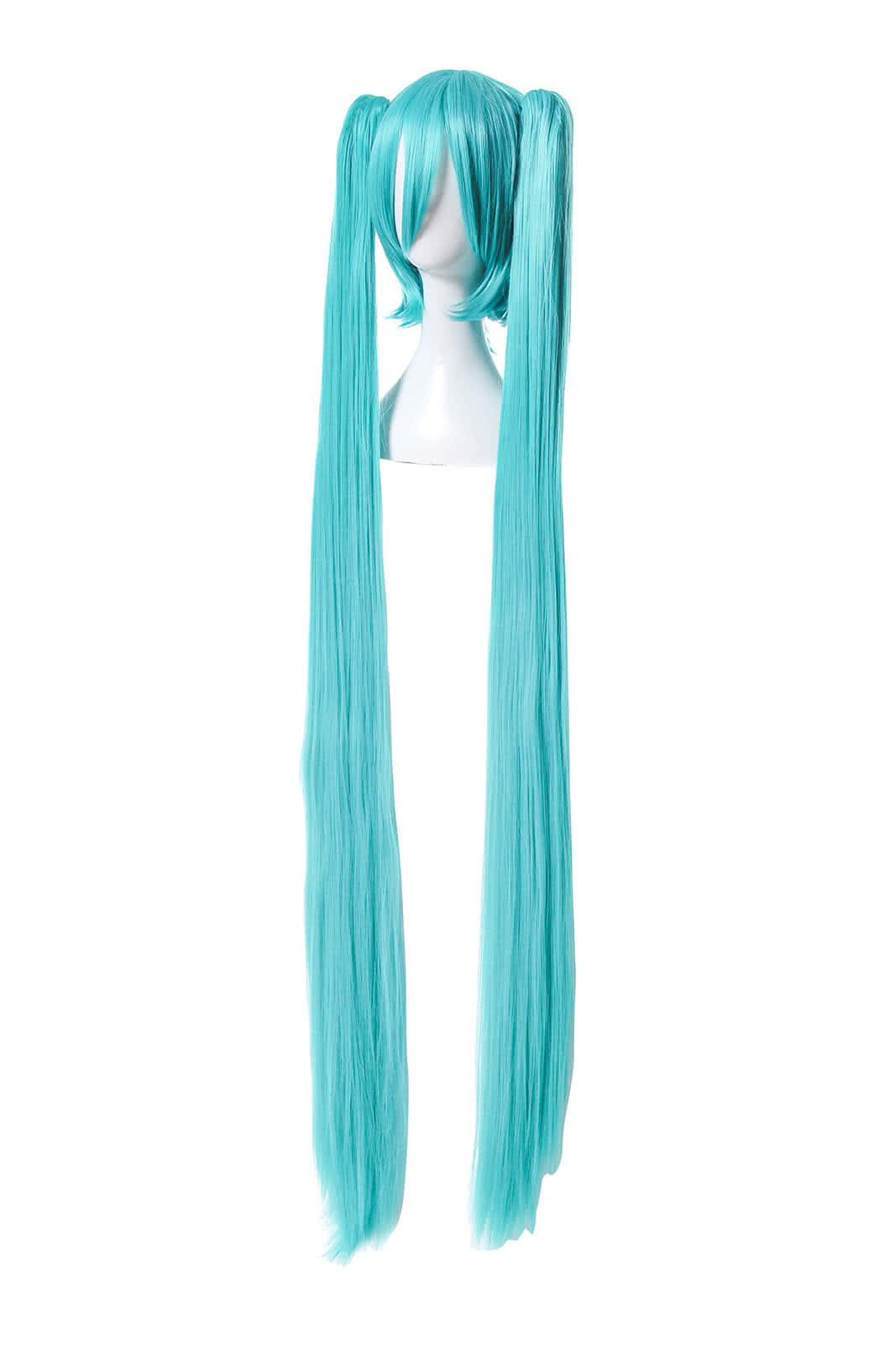 120cm Supper Long Green Vocaliod Cosplay Wigs Megurine Miku Straight Clip on Ponytails Full Hair