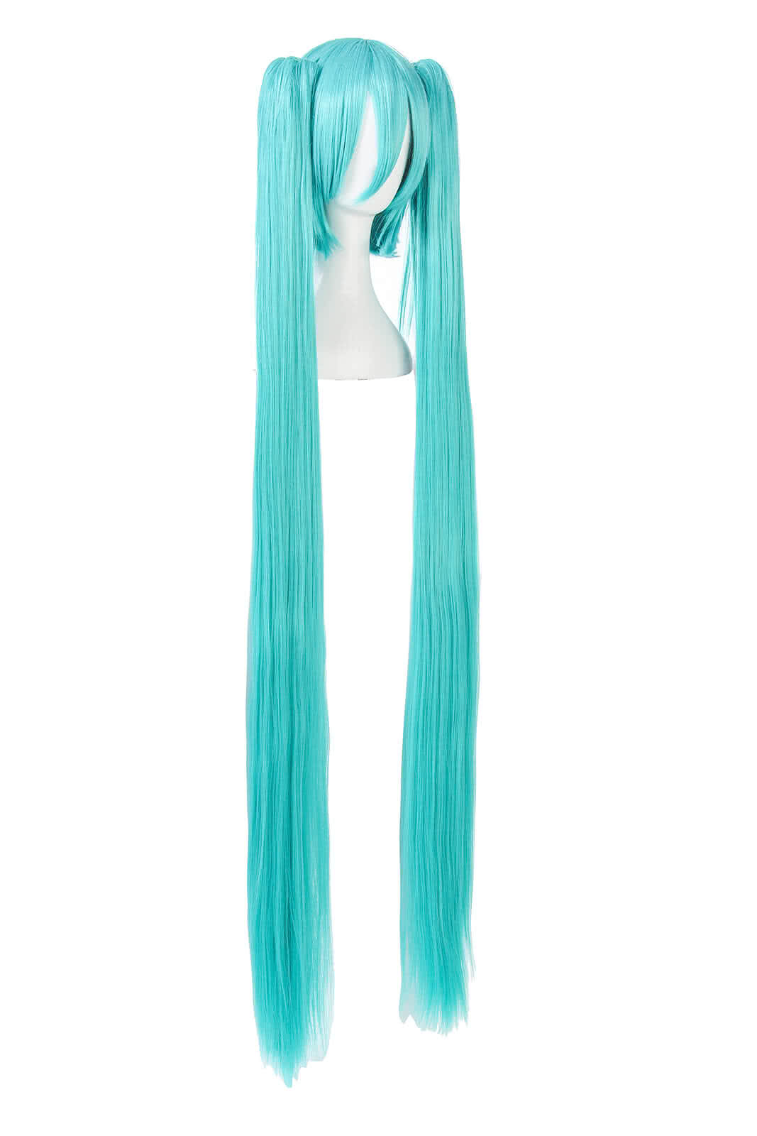 120cm Supper Long Green Vocaliod Cosplay Wigs Megurine Miku Straight Clip on Ponytails Full Hair