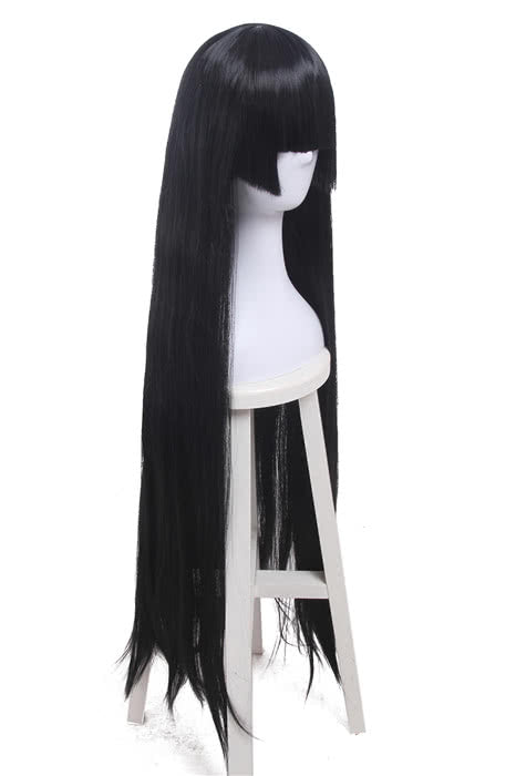 Hell Girl Ai Enma Long Black Straight Neat Bang Cosplay Wigs