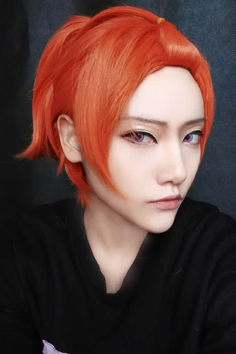 Haduki You Anime Cosplay Wigs Short Orange Wigs ML226