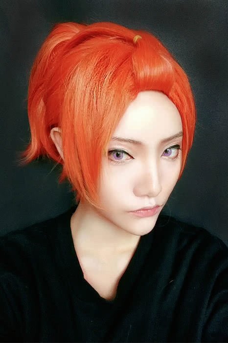 Haduki You Anime Cosplay Wigs Short Orange Wigs ML226