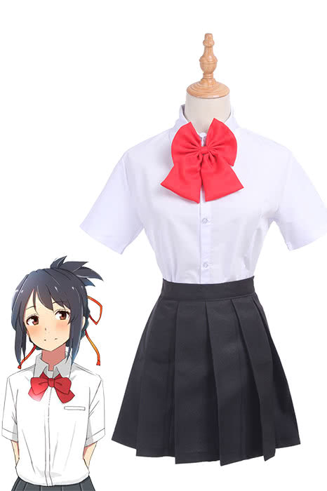 Movie Your Name Mitsuha Miyamizu School Uniforms Cosplay Costumes