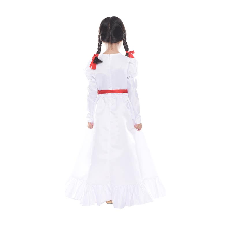Movie Annabelle Horror Lady White Dress Halloween Cosplay Costume