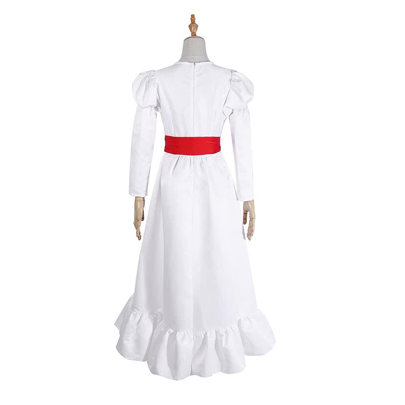 Movie Annabelle Horror Lady White Dress Halloween Cosplay Costume