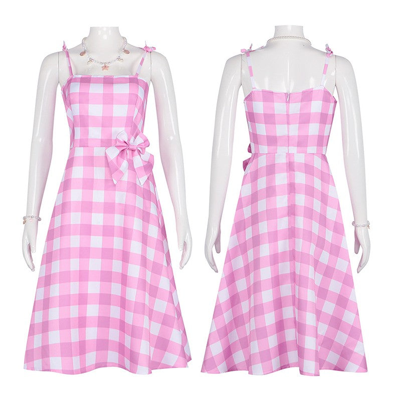 Movie Barbie Cosplay Costume Pink Dress