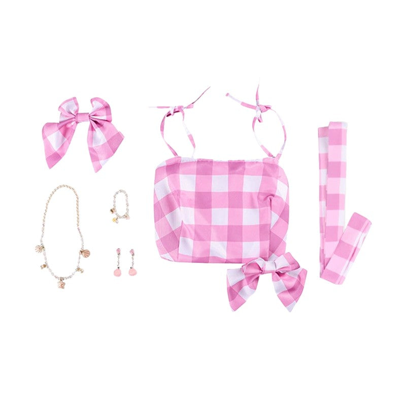Movie Barbie Cosplay Costume Pink Dress